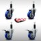 Service Caster 3.5'' SS Blue Poly Swivel 1-1/8'' Expanding Stem Caster Set 2 Total Lock Brakes, 4PK SCC-SSEXTTL20S3514-PPUB-BLU-2-S2-118 - alternate 4